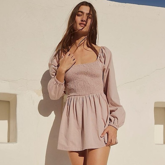 NEW Free People Colette Convertible Mini Dress In Dusty Himalayan Pink - Picture 2 of 12